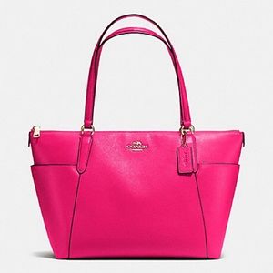 Coach Ava II Pebbled Leather Pink Ruby Tote